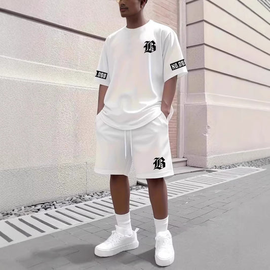 Mens Casual Sport Short-sleeve Set